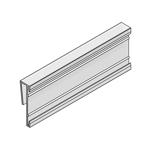 Clear Clip-On Price Tag Moulding (PTM) for AirShelf/ThinLine/AirBin