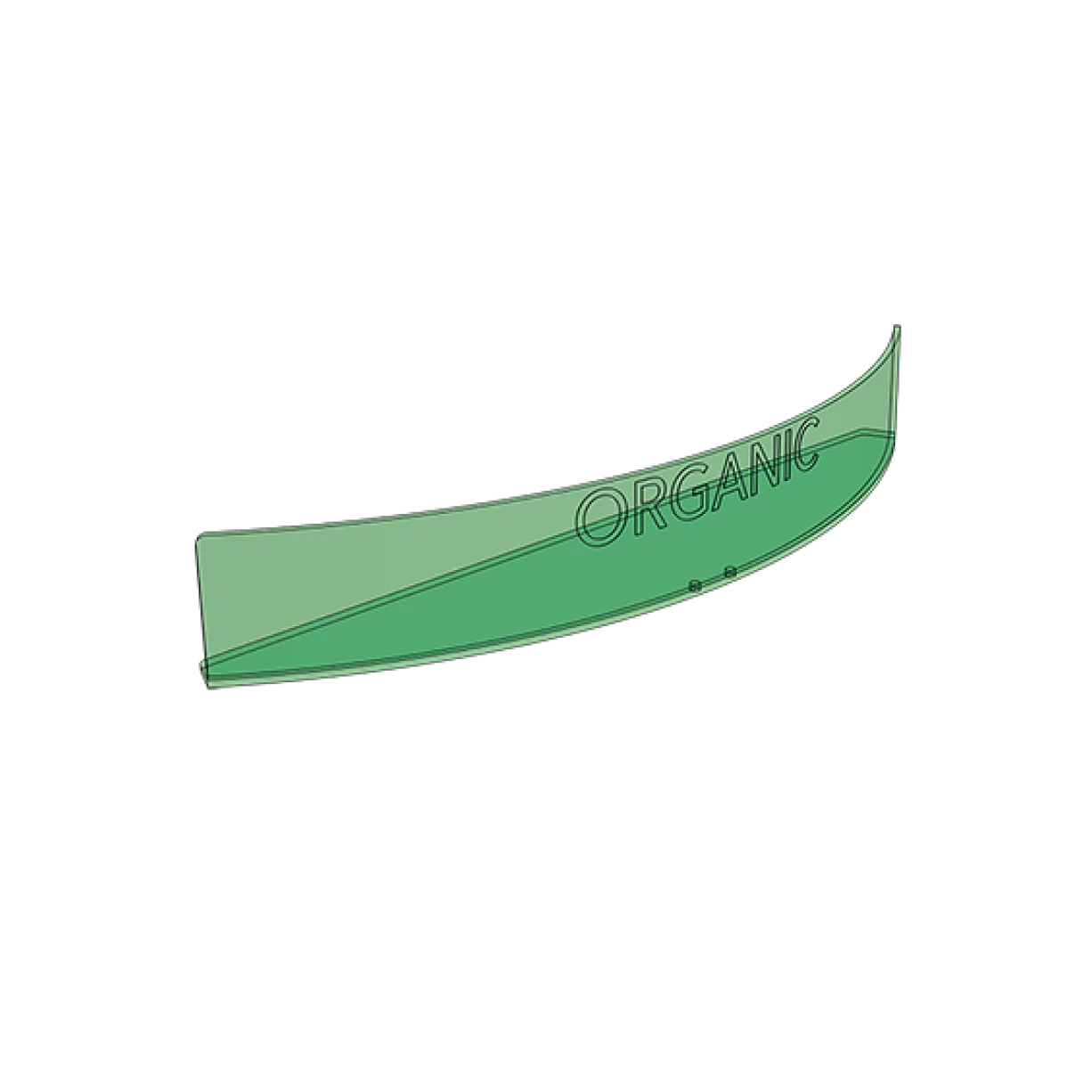 Carlson AirFlo — Merchandising Expertise Engraved Curved Green Acrylic ORGANIC Fence