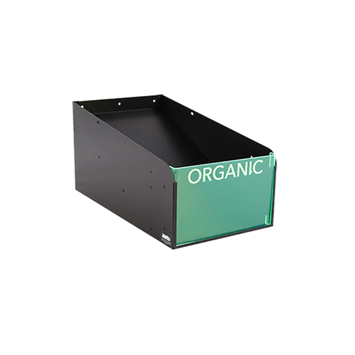 Carlson AirFlo — Merchandising Expertise Aluminum Bulk Bin with ORGANIC Green Acrylic Front